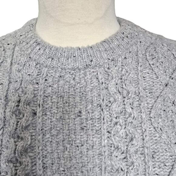 Levi's Men's Gray Wool Fisherman Cable Knit Sweater - Picture 4 of 7